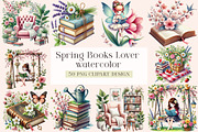 Spring Books Lover, a Seasonal Illustration by DreamArtGraphic (Thumbnail 1 of 5)