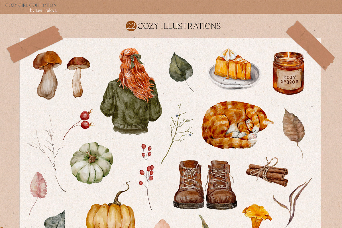Cozy Girl-Autumn Collection, a Decorative Illustration by Les Frolova (Photo 5 of 11)