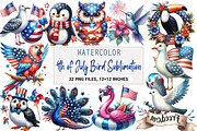 4th of July Bird Sublimation Clipart, an Illustration by DreamArtGraphic (Thumbnail 1 of 4)