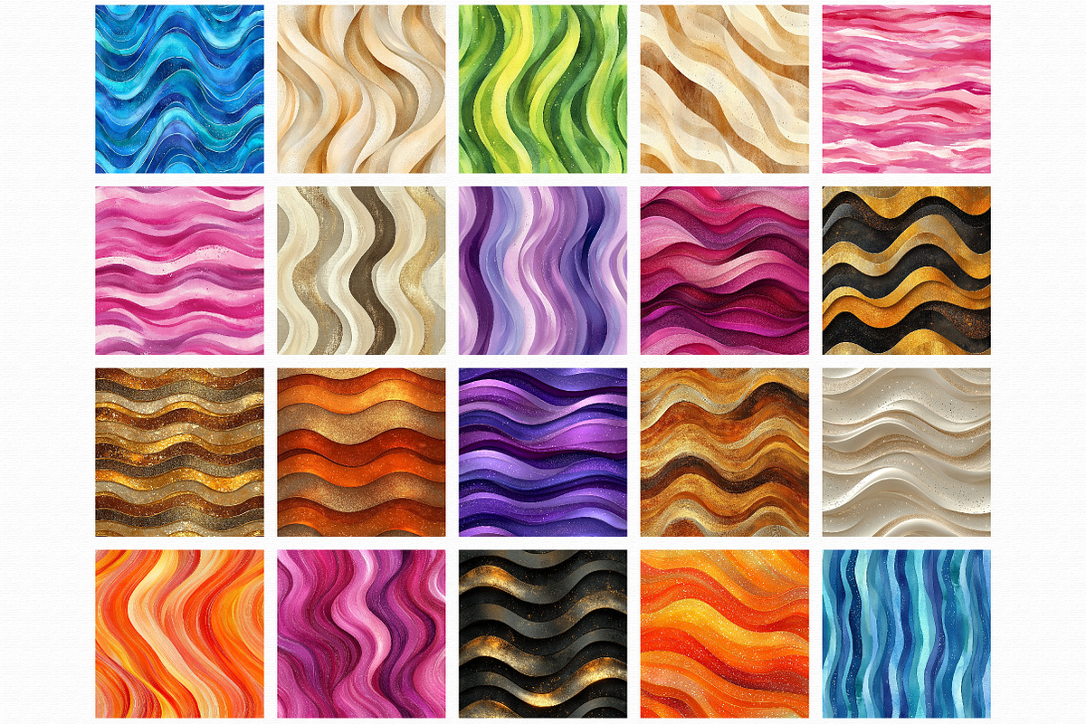 Glitter Waves Digital Papers, a Pattern Graphic by Libby Wishes (Photo 3 of 3)
