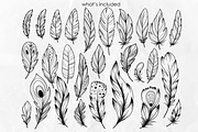 Elegant Feathers Line Art SVG, an Object Graphic by Dervik Art Store (Thumbnail 2 of 6)