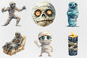 Watercolor Halloween Mummy Clipart, an Illustration by Rose Art (Thumbnail 3 of 5)