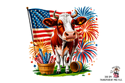 4th of July Cute Cow PNG Bundle, an Illustration by Clipart Bloom (Thumbnail 2 of 11)