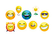 Smiling Emoji and Happy Face Set, a Templates & Theme by studiogstock (Thumbnail 1 of 3)