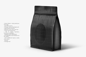 Black Plastic Bag With Window Mockup