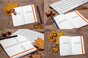 6 Autumn Notebook Mockups, a Books & Magazine Mockup by Fresh Design Elements (Thumbnail 3 of 3)