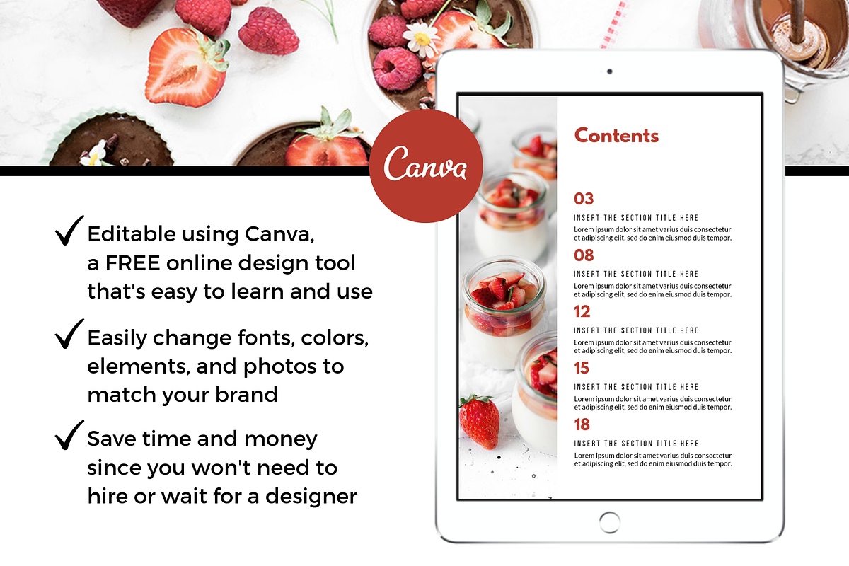 Recipe Book / Cookbook Template, a Magazine Template by ProductiveandFree (Photo 4 of 12)
