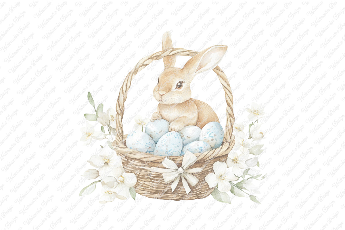 Watercolor Easter Bunny Clipart, an Illustration by Watercolor design (Photo 5 of 11)