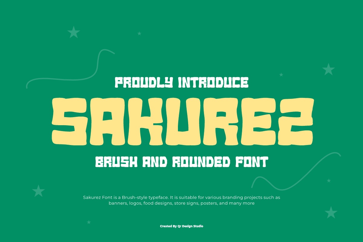 Sakurez - Round Brush Font, a Sans Serif Font by QR Design Studio (Photo 1 of 7)