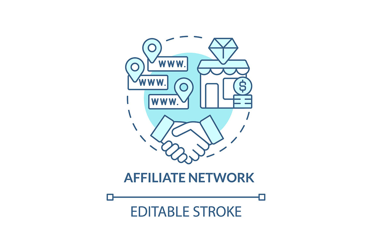 Affiliate network turquoise concept, an Icon by IMG Visuals