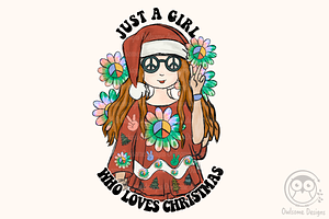 Hippie Girl Christmas Sublimation