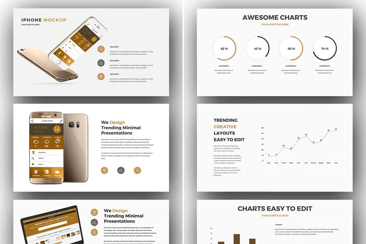Gold PowerPoint Template, a Presentation Template by iHemalaya (Photo 6 of 7)
