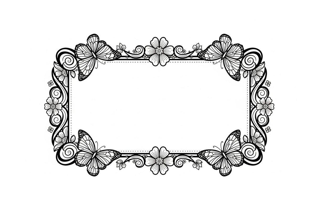 Butterfly Floral Frame SVG Bundle, an Illustration by Creativeshirt (Photo 27 of 31)