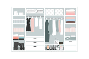 Wardrobe Storage System In A Modern