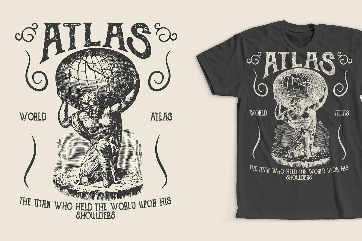 Atlas T-Shirt Design, an Illustration by CJR Designs (Photo 1 of 3)