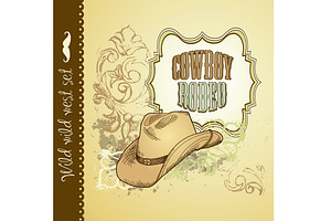 Cowboy Hand Drawn Wild West Card