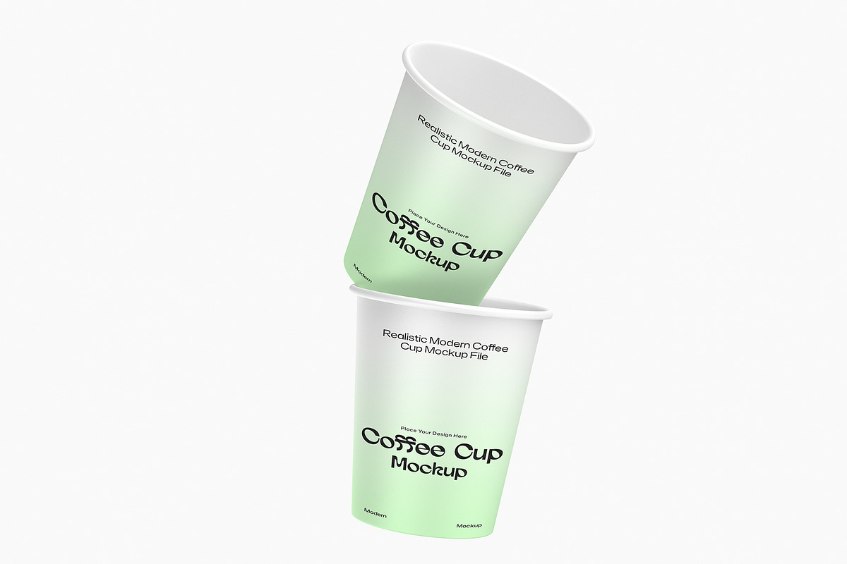 Two Stacked Coffee Cup Mockup, a Product Mockup by graphypix (Photo 1 of 4)