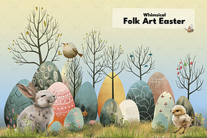 Whimsical Folk Art Easter