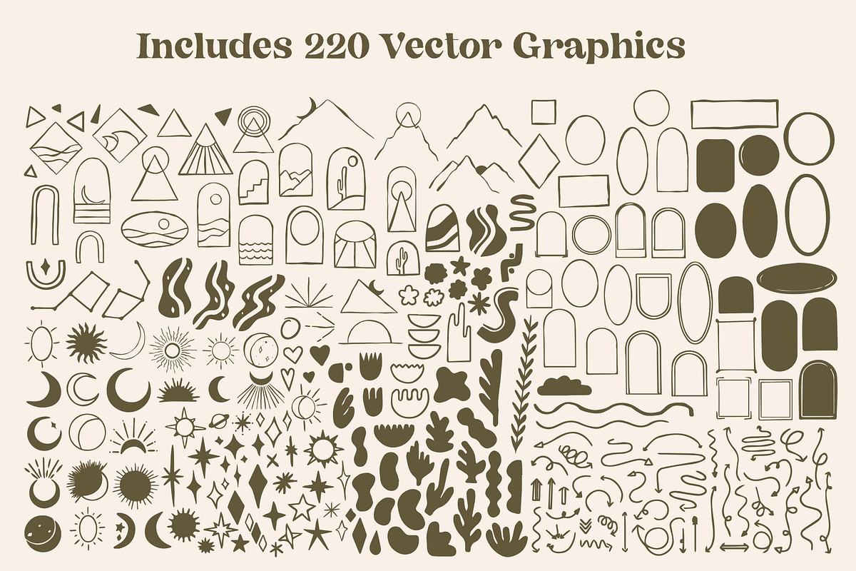200+ Abstract Boho Logo Graphics, an Object Graphic by Sydney Paige (Photo 2 of 16)