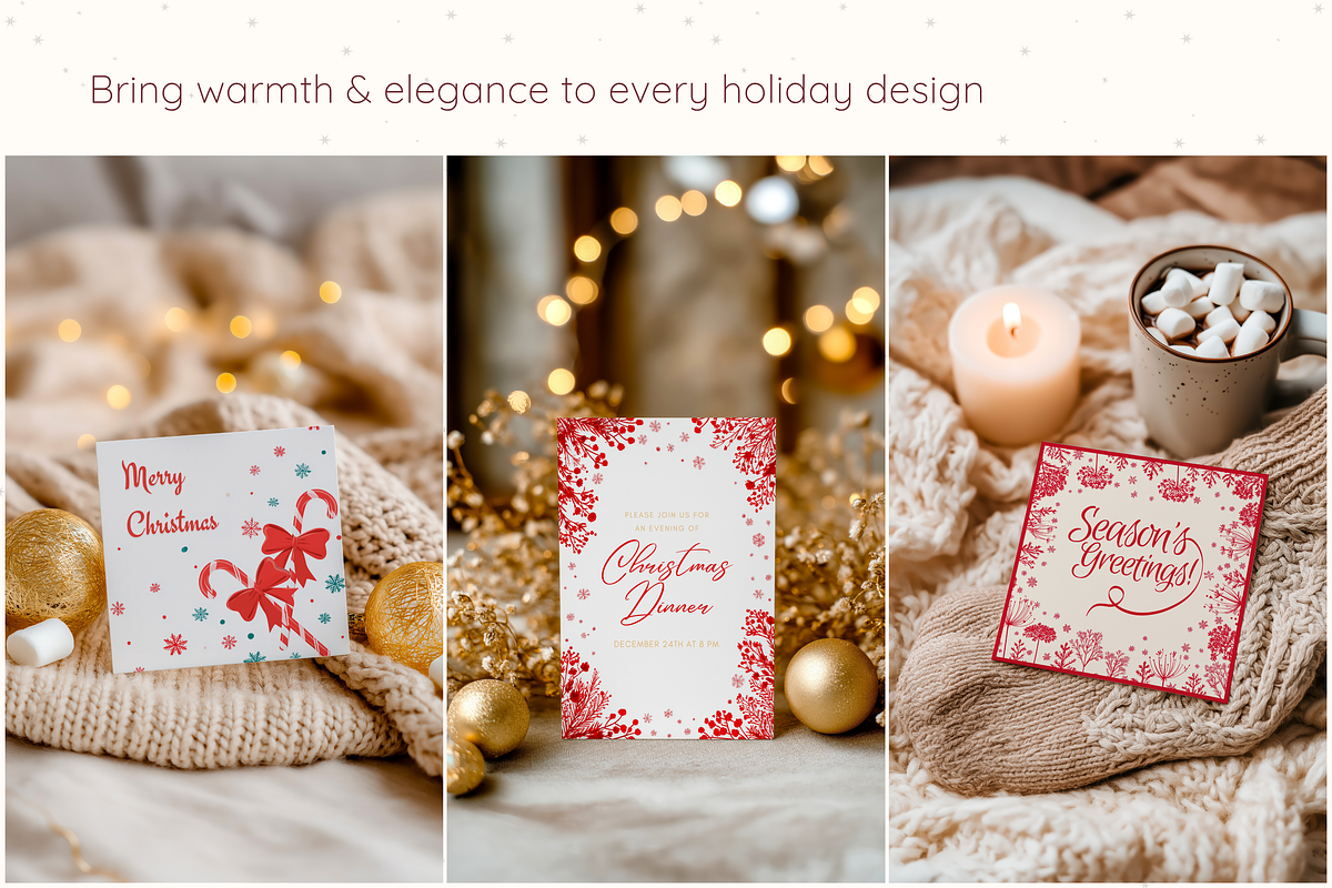Christmas Card Mockup Bundle, a Product Mockup by Serenefeeling (Photo 7 of 14)