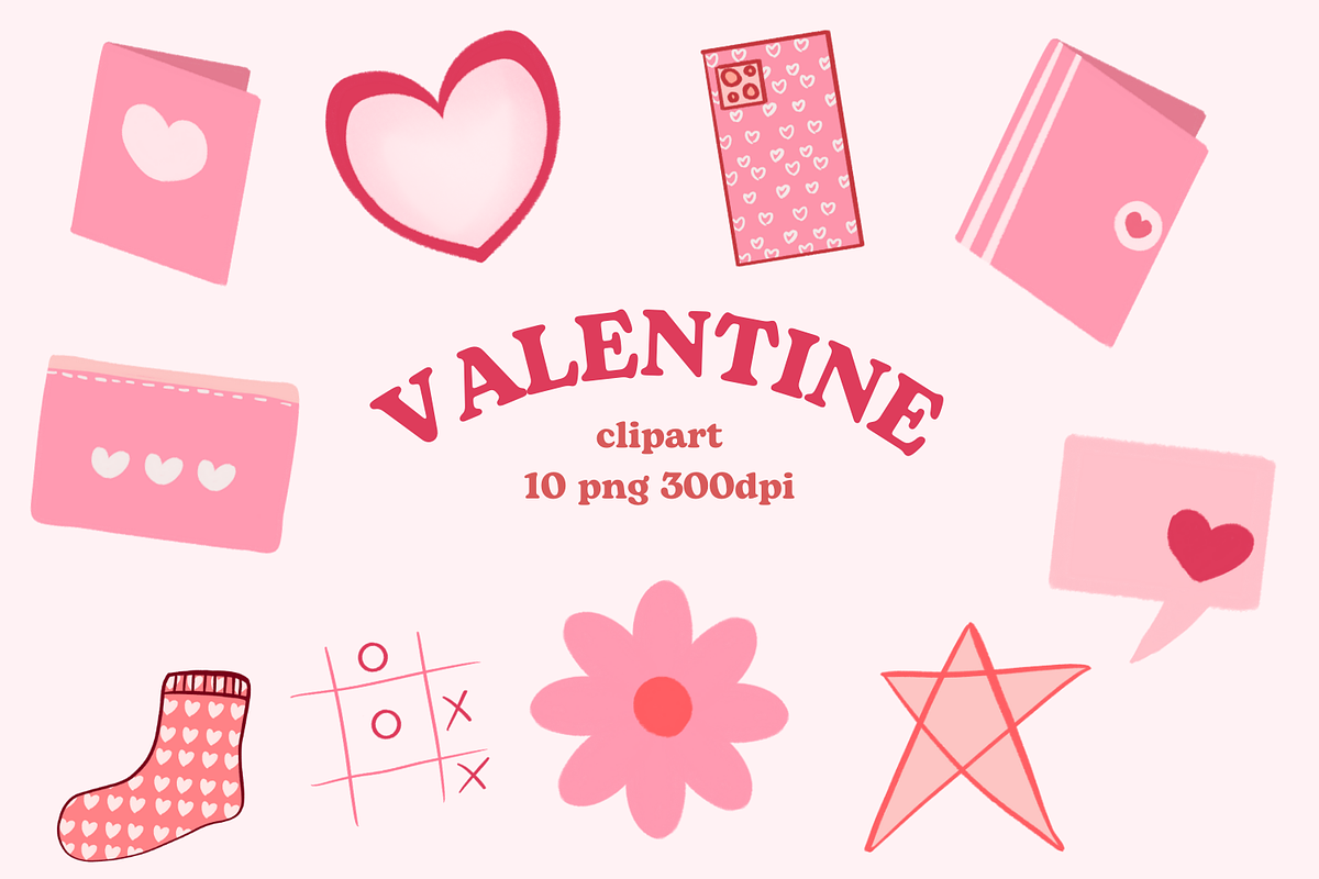 Valentine Clip Art PNG, a Decorative Illustration by tchastudio (Photo 1 of 5)