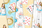 Alice in Wonderland Digital Paper, a Pattern Graphic by Collart Studio (Thumbnail 3 of 6)