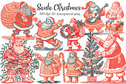 Hand-Drawn Santa Christmas Clipart, an Illustration by Dream Creation (Thumbnail 1 of 4)