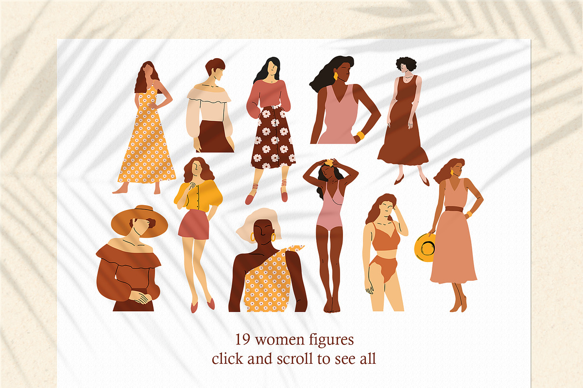 Feminine Summer Illustrations Set, a Person Illustration by Katerina Osa (Photo 3 of 9)