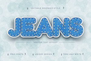 Jeans Textile - Editable Text Effect