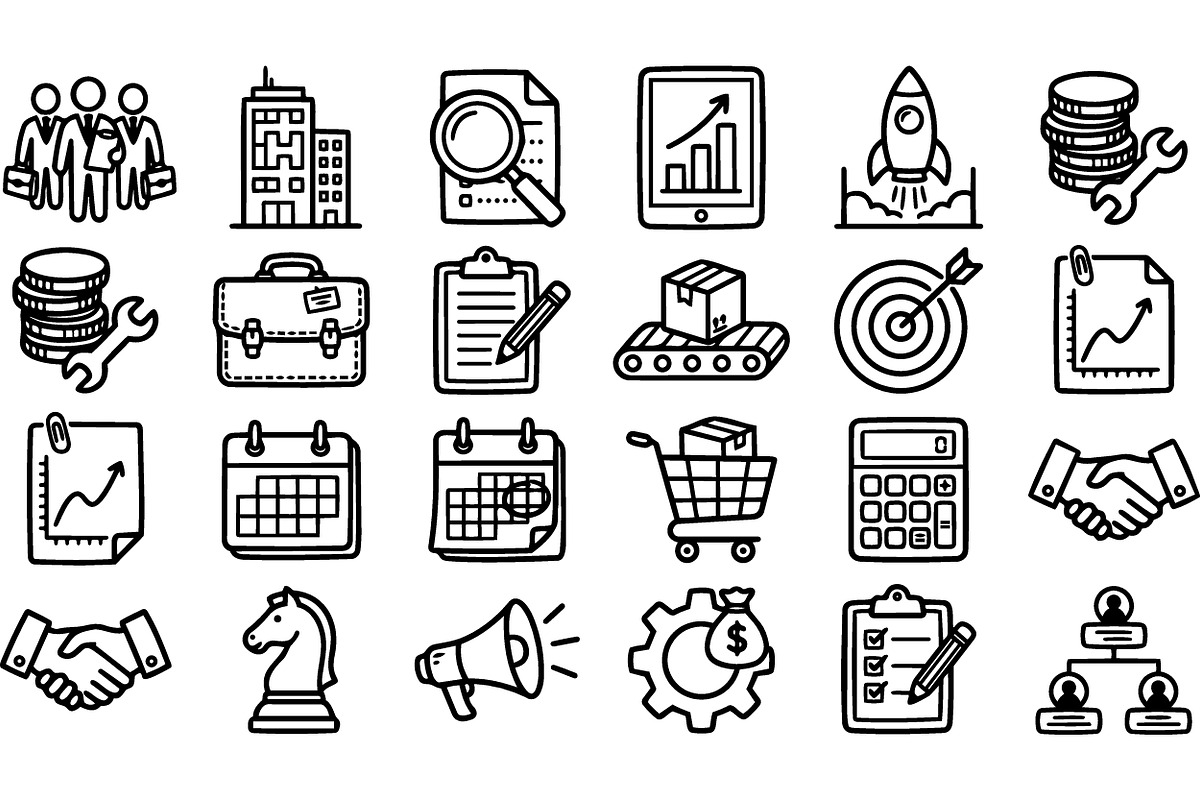 Business Strategy Icon Set, an Illustration by designvectx (Photo 1 of 3)