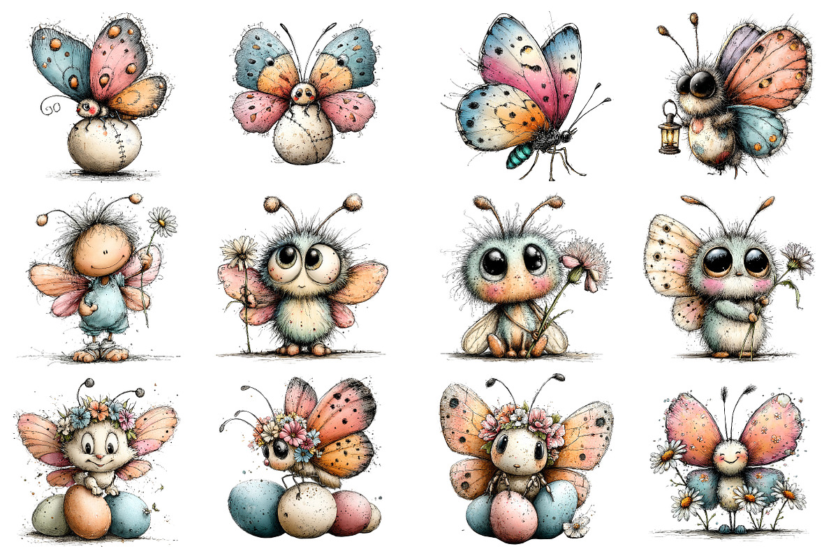 Whimsical Easter Butterfly Clipart, an Illustration by Sublimation Artist (Photo 3 of 7)