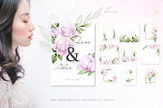 Peonies & Gold light watercolor set, an Object Graphic by Integrity_store (Thumbnail 4 of 8)