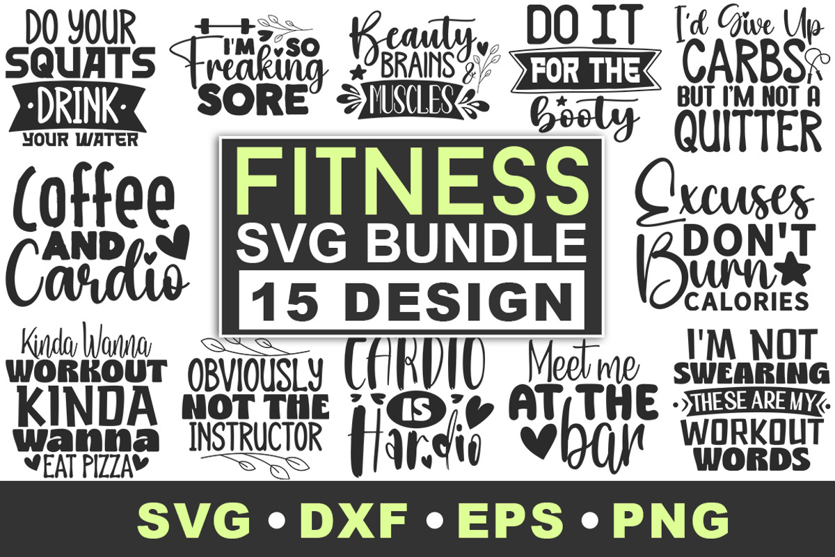 Fitness SVG Bundle, a Work Illustration by Designvipe