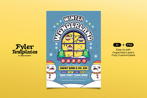 Winter Wonderland Flyer Template, a Flyer Template by Tiptop Graphic