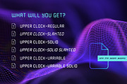 Upper Clock Digital 4 All-cap Font, a Handwritten Font by Casloop Studio (Thumbnail 2 of 8)