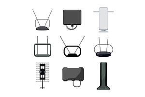 tv antenna set cartoon vector, an Object Illustration by pikepicture