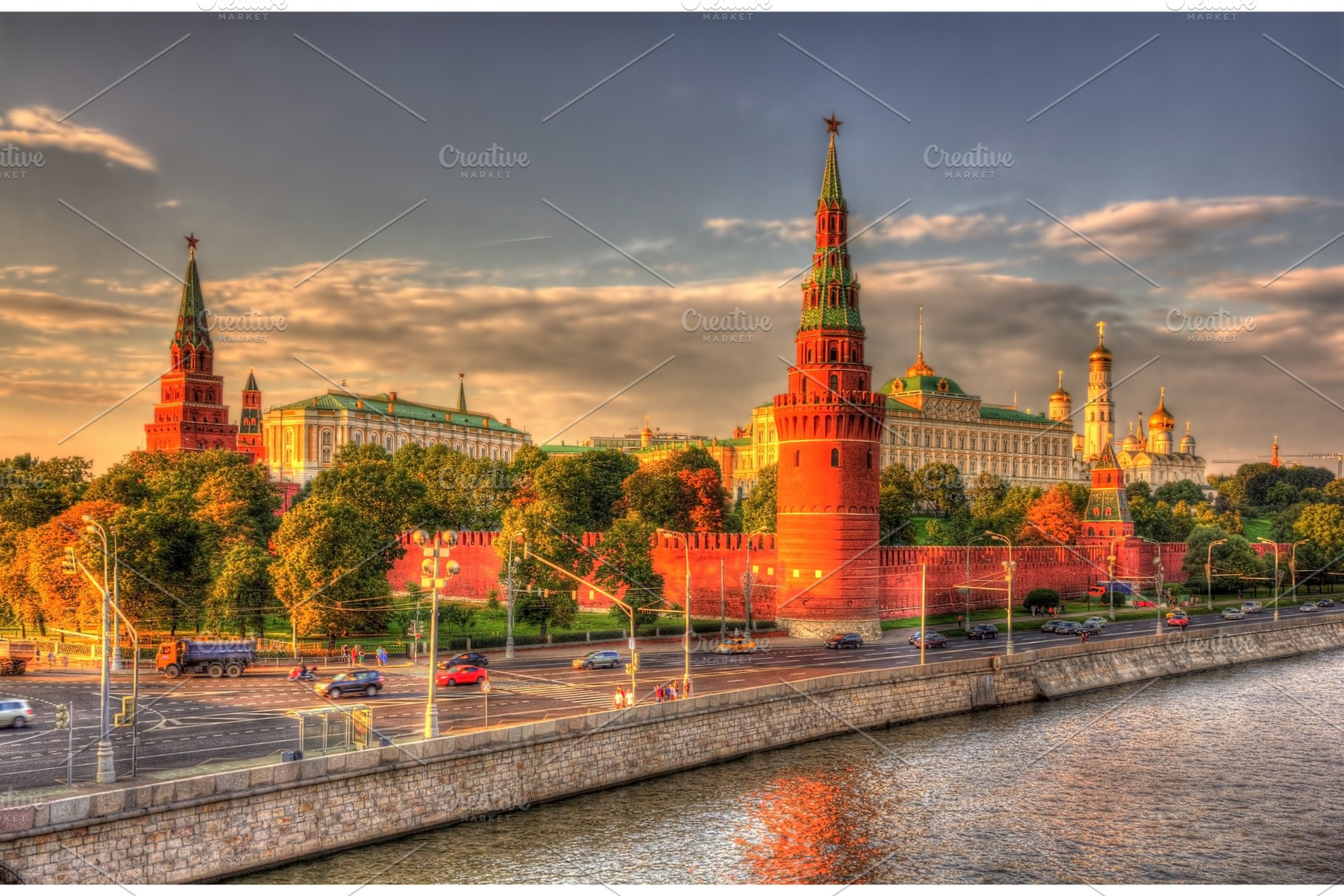Evening view of moscow kremlin russia containing moscow, kremlin, and russia, an Architecture Photo by Leonid Andronov