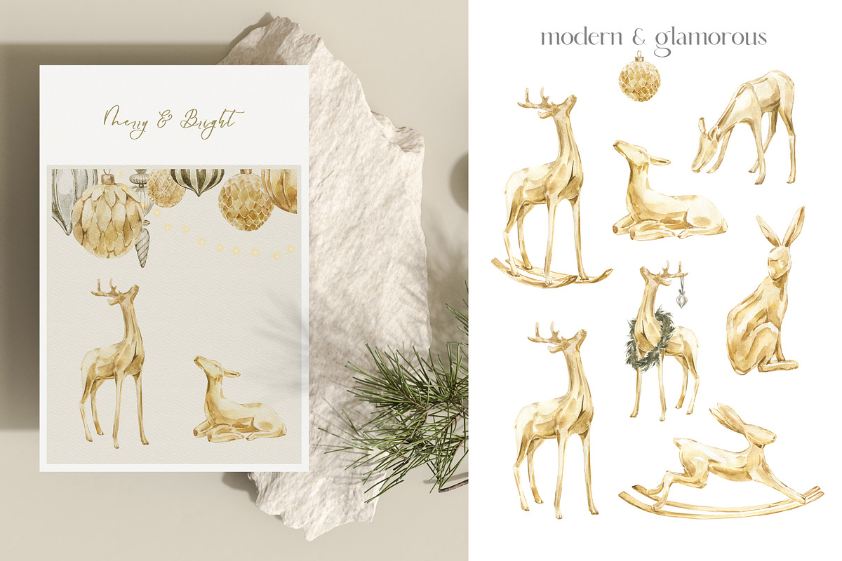 Modern Christmas Watercolor, an Animal Illustration by Cat In Colour (Photo 3 of 14)