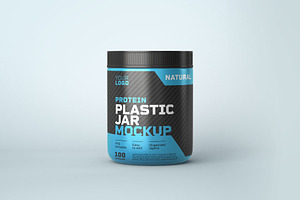 Food Supplement Plastic Jar Mockup