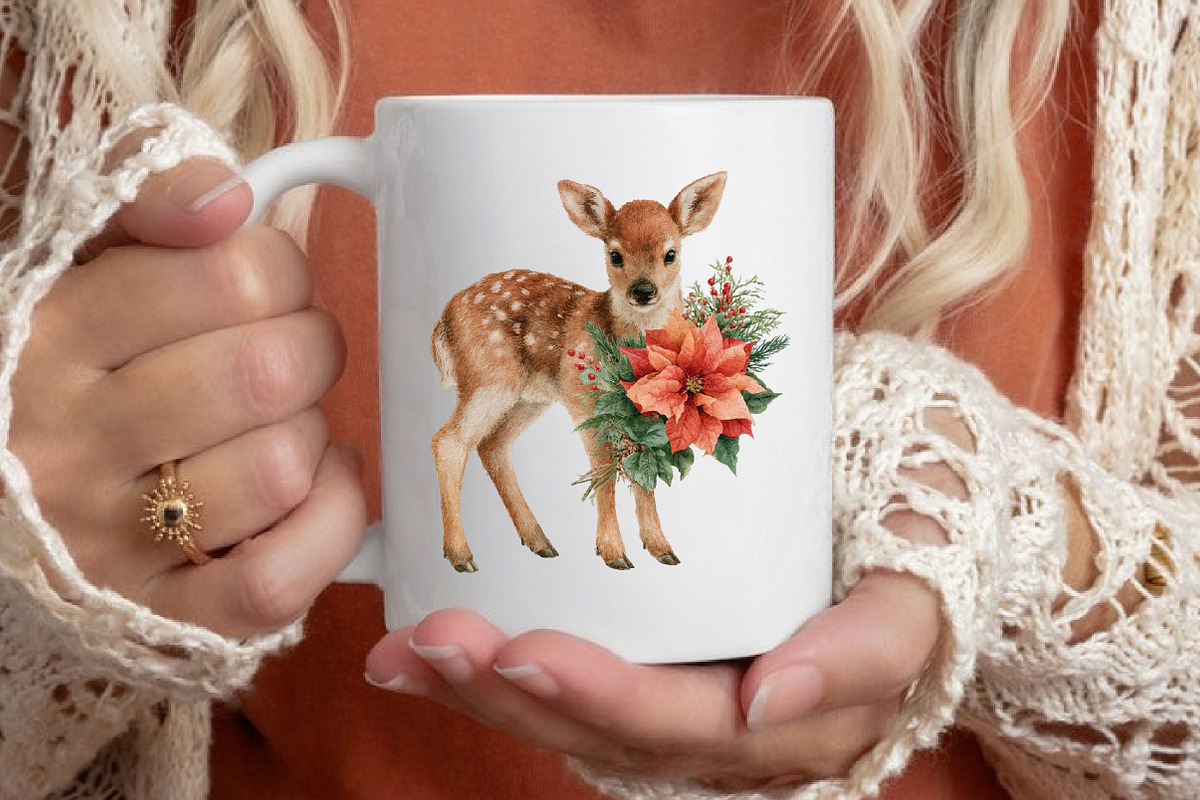 Watercolor Christmas Winter Animals, a Seasonal Illustration by Black Bird Studio (Photo 6 of 7)