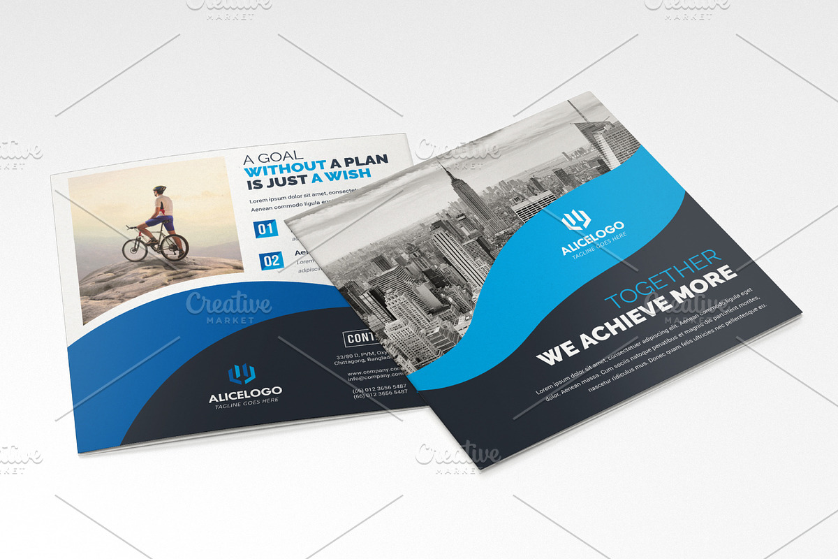 Square Bifold Brochure Template, a Brochure Template by Alice_s (Photo 3 of 10)