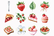 Watercolor Strawberry Delight Clipar, an Illustration by Design Market (Thumbnail 3 of 4)