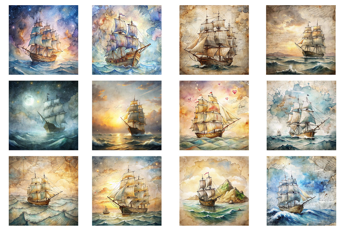 Vintage Ship Ocean Junk Digital, a Photo by Wow Magic (Photo 1 of 2)