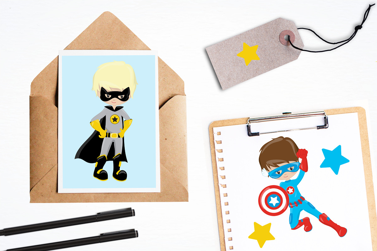 Superhero boys illustration pack, an Illustration by PrettyBundles (Photo 4 of 5)
