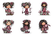 Whimsical Spring Girl Clipart, an Illustration by CreationArt (Thumbnail 7 of 7)