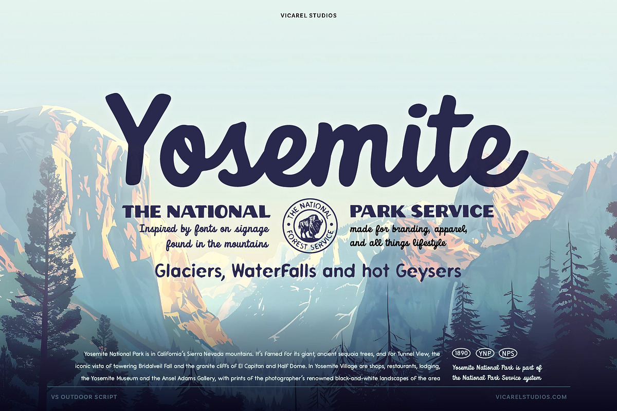 Outdoor Script | National Park Font, a Script Font by Vicarel Studios (Photo 10 of 27)
