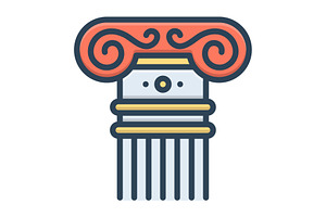 Column ancient color icon, a Duotone Icon by Creative priyanka