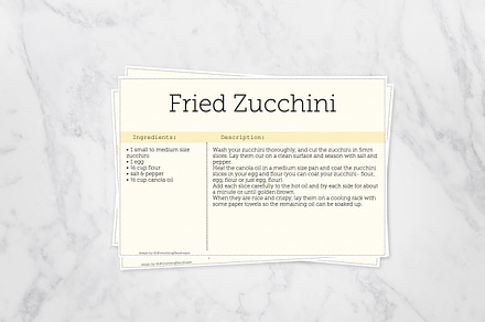Yellow Editable Recipe Card 4x6 card