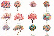 Quirky Rero Spring Trees Clipart, an Illustration by Designworld (Thumbnail 3 of 5)