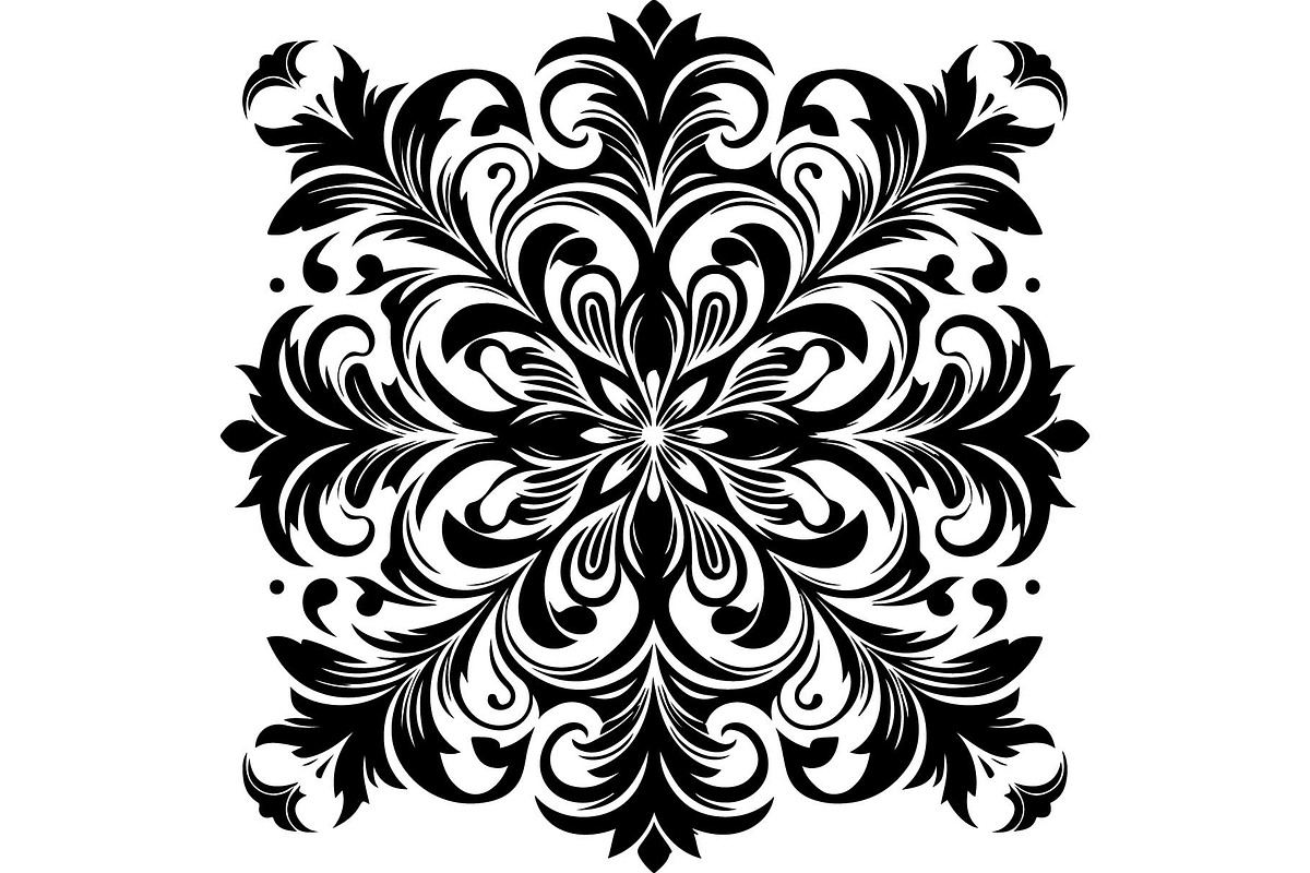 Baroque Black Floral Ornament Set, an Object Graphic by Designer_Momina (Photo 5 of 13)